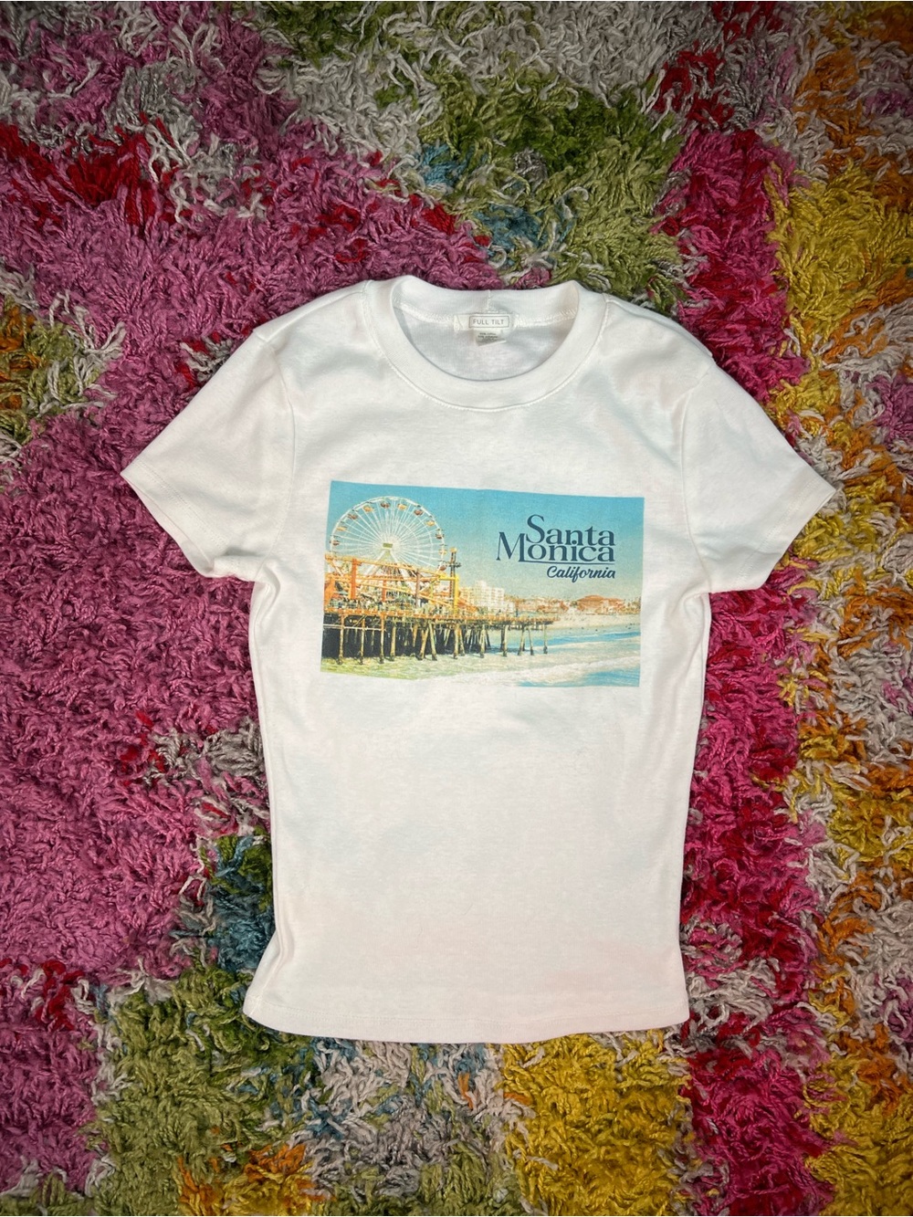 Full Tilt White Santa Monica Graphic Short Sleeve Tee
